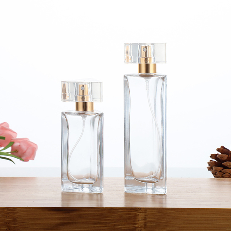 فاخر فريد من نوعه المنشور الثلاثي 30 مل 45 مل زجاجات العطور الفارغة مع غطاء رذاذ مضخة وصندوق قابل للتخصيص