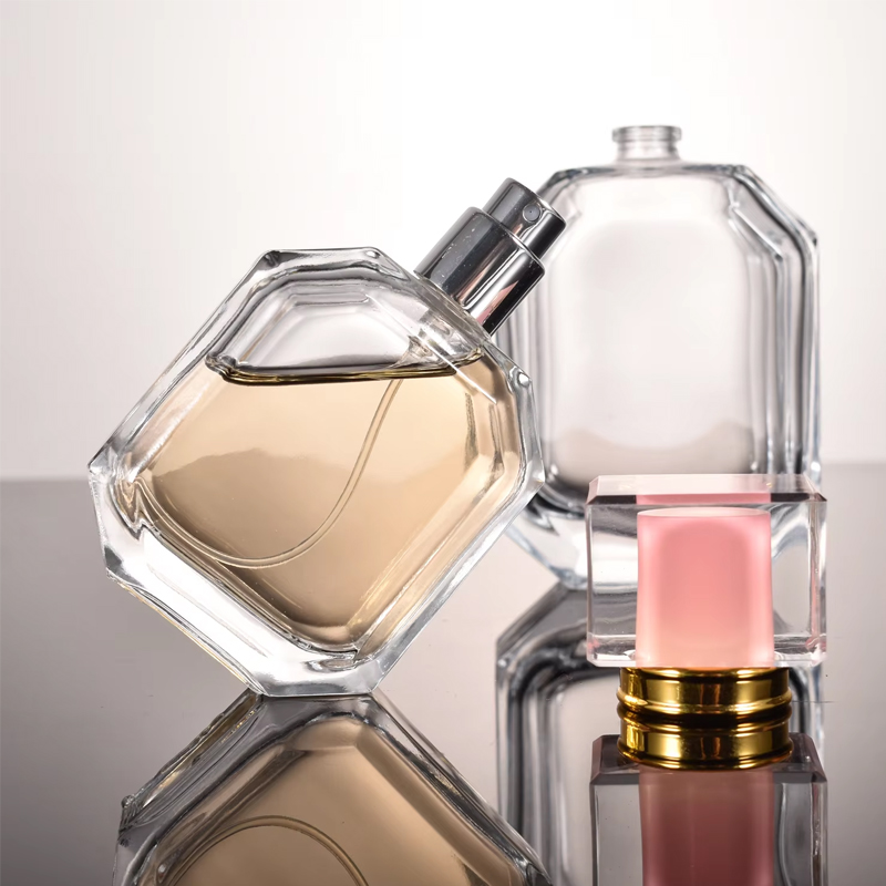 زجاجة زجاجية فاخرة 100 مل 30 مل زجاجة رذاذ عطر 50 مل زجاجة عطر سداسية فارغة مع التعبئة والتغليف