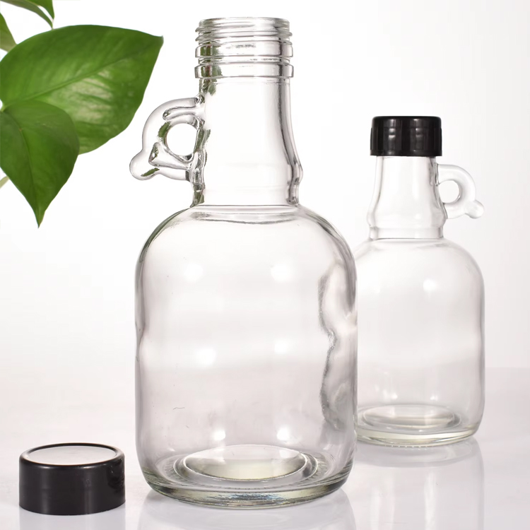 زجاجة شراب القيقب الصغيرة الفارغة للسعال والسكر 250 مل 500 مل بمقبض
