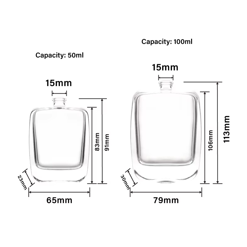 الجملة شعار مخصص فاخر واضح 50 مل 100 مل زجاجات العطور رذاذ زجاجات العطور الزجاجية 