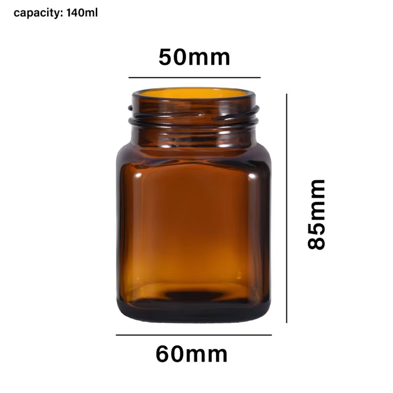 140 مل مربع من توابل العنبر والأعشاب وأملاح الاستحمام برطمان مخلل