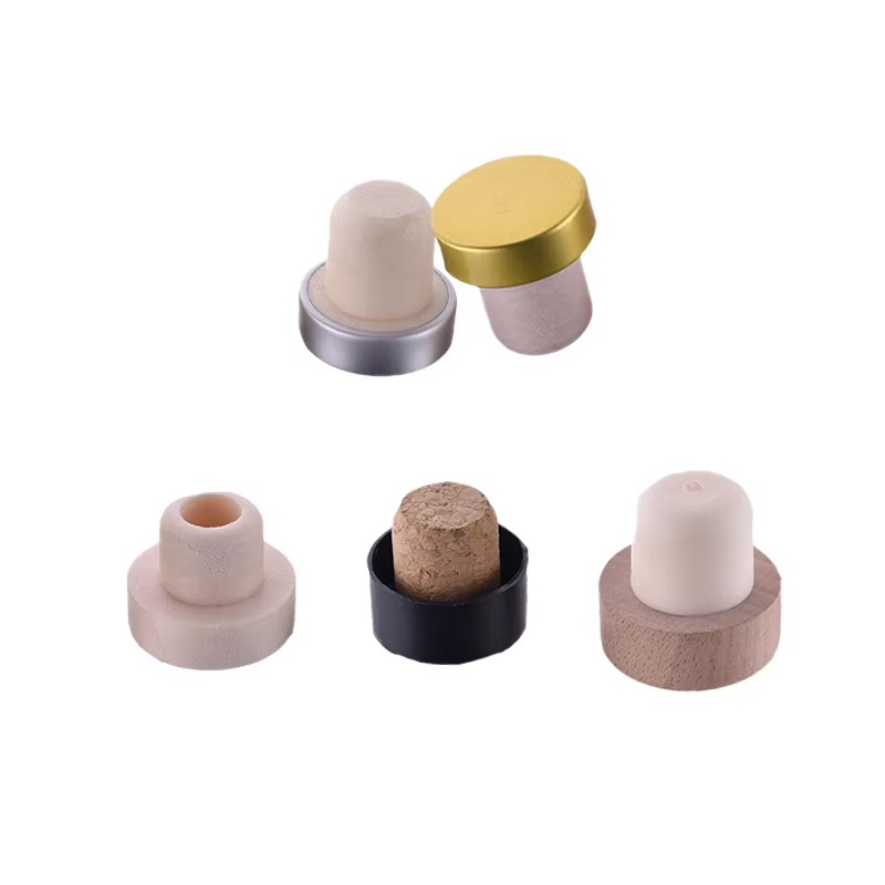 غطاء زجاجة خشب الفلين الاصطناعي على شكل T-Bar العلوي