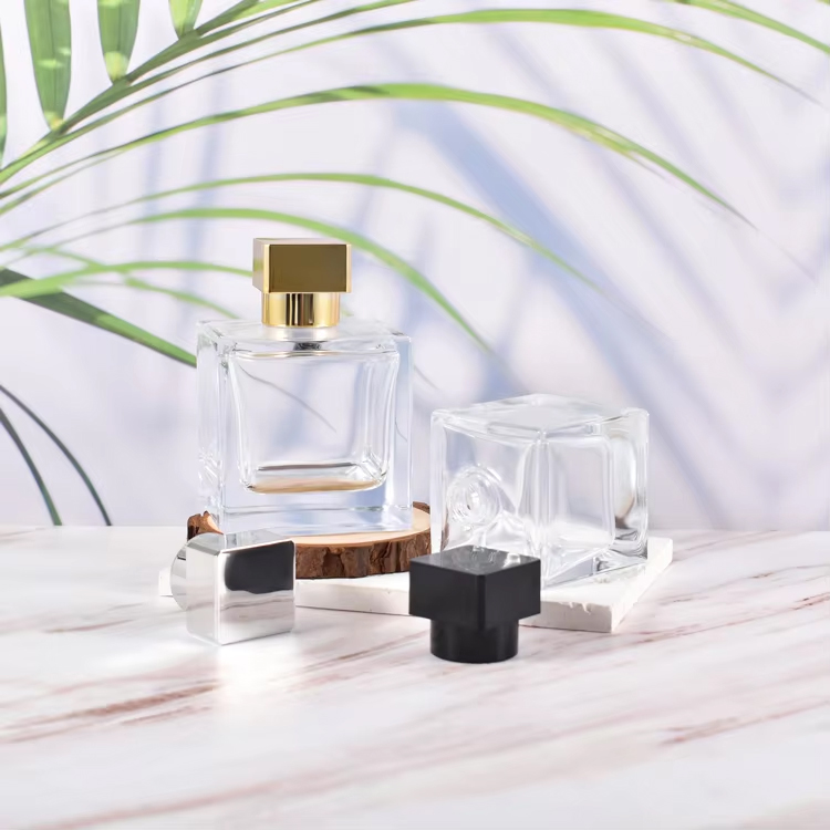  فاخر 100 مل 50 مل 30 مل مستطيل زجاجة عطر شفافة فارغة مع غطاء