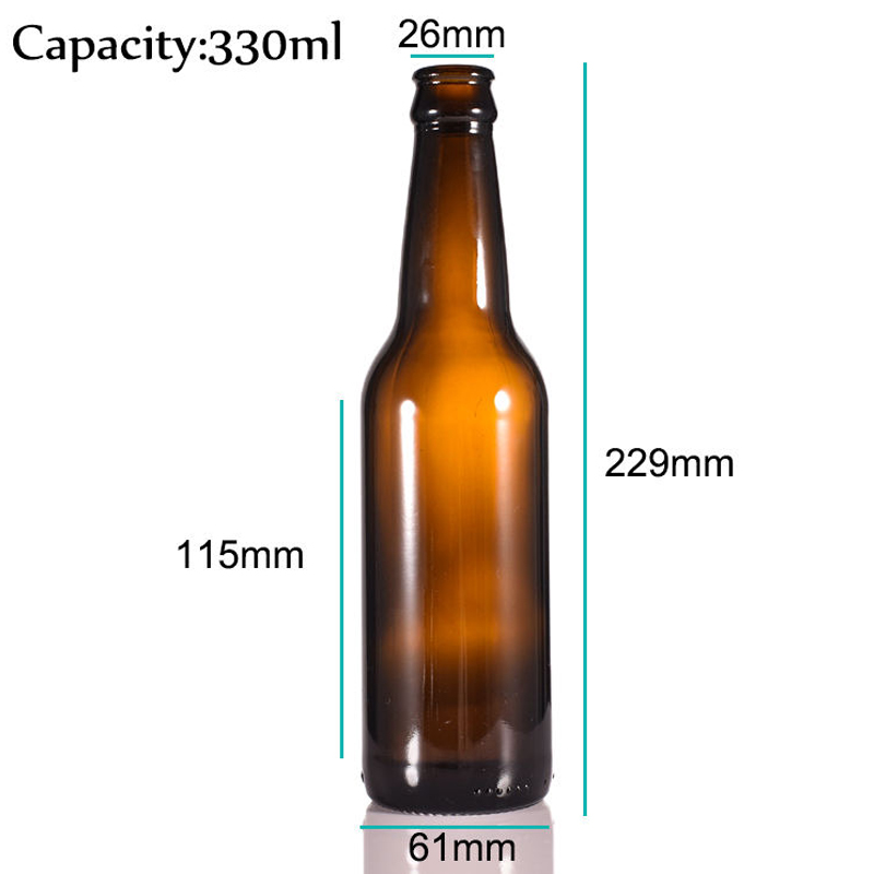 زجاجات بيرة زجاجية فارغة بنية 500 مل