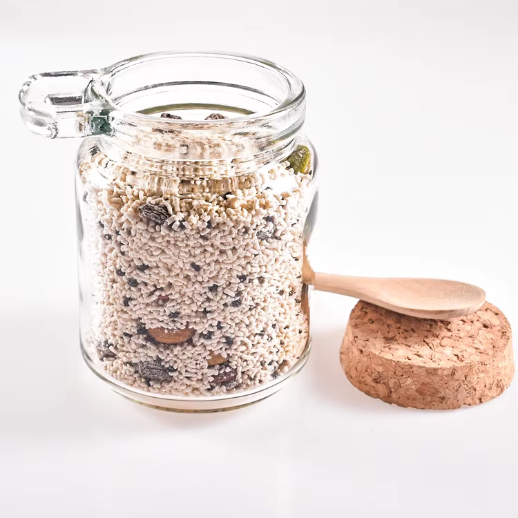 برطمان توابل للتخزين سعة 150 مل مع ملعقة خشبية