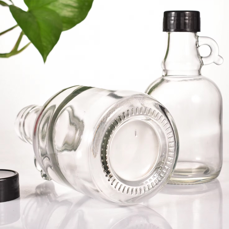 زجاجة شراب القيقب الصغيرة الفارغة للسعال والسكر 250 مل 500 مل بمقبض