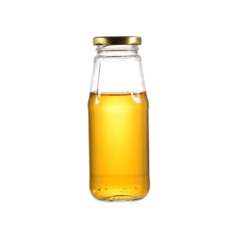 الجملة 350 مل شكل دائري زجاجة حليب المشروبات الزجاجية الفارغة 