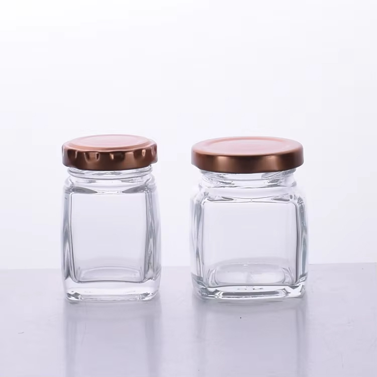 حاوية تخزين طعام عش الطيور الزجاجية المربعة مع غطاء محكم الغلق