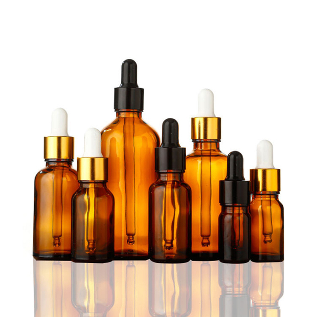 زجاجات قطارة زجاجية فاخرة 5 مل 10 مل 15 مل 20 مل مع ماصة