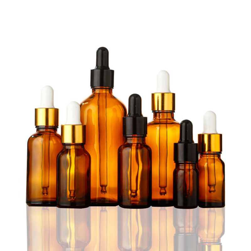 زجاجات قطارة زجاجية فاخرة 5 مل 10 مل 15 مل 20 مل مع ماصة