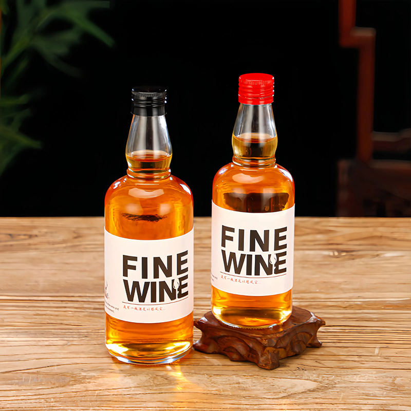 الجملة جولة الزجاج تيكيلا ويسكي الفودكا زجاجة 50 مل 100 مل 200 مل 375 مل 500 مل زجاجة الخمور مع غطاء المسمار