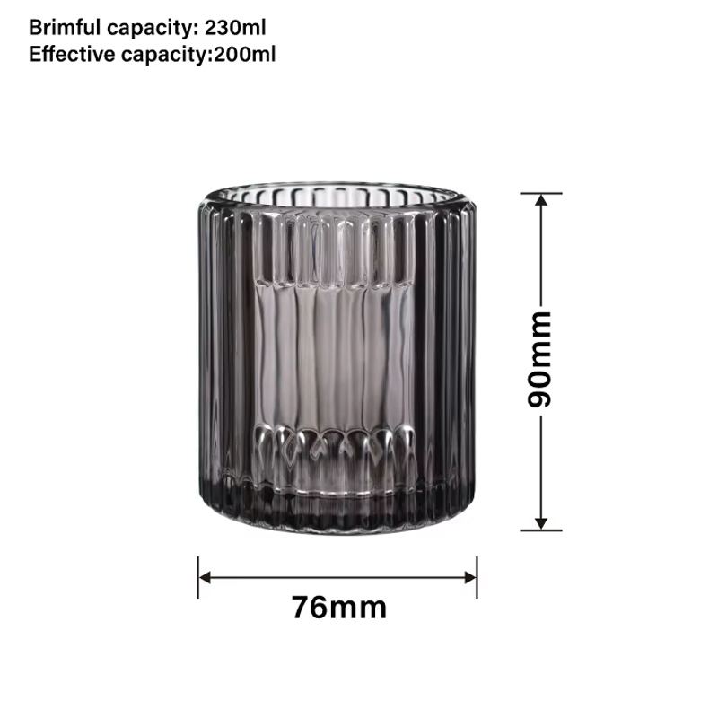 جرة شموع زجاجية مضلعة فارغة سعة 7 أونصة لصنع الشموع