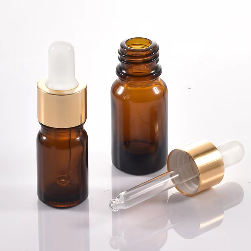 زجاجات قطارة زجاجية فاخرة 5 مل 10 مل 15 مل 20 مل مع ماصة