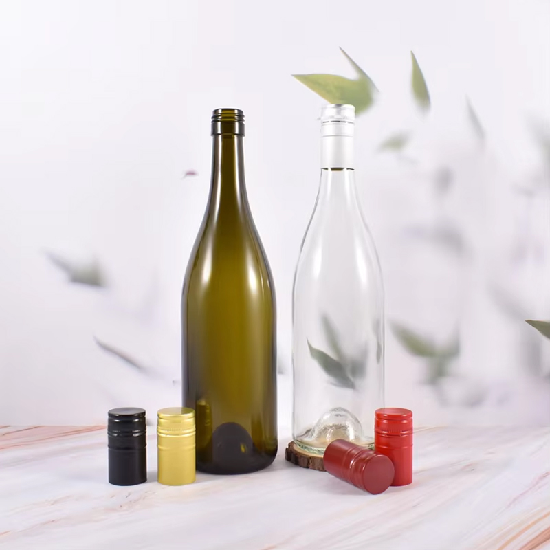 زجاجات النبيذ الزجاجية الكلاسيكية باللون العنابي سعة 750 مل