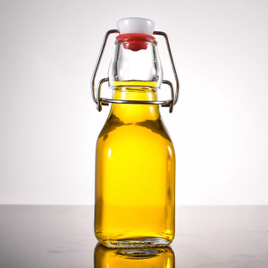 زجاجات زجاجية شفافة ذات غطاء علوي متأرجح سعة 120 مل