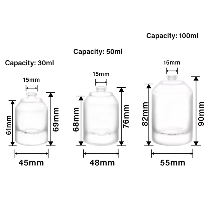 زجاجة عطر كتف مائلة 30 مل 50 مل 100 مل