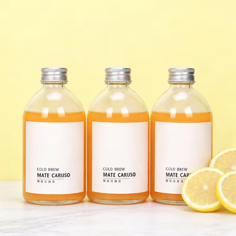 الجملة صديقة للبيئة عصير الصحافة الباردة متجمد 150 مل 270 مل 350 مل 500 مل زجاجة زجاجية مستديرة مع غطاء لولبي