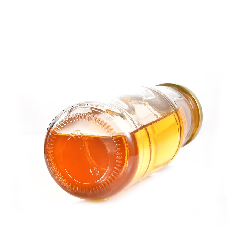 الجملة 350 مل شكل دائري زجاجة حليب المشروبات الزجاجية الفارغة 