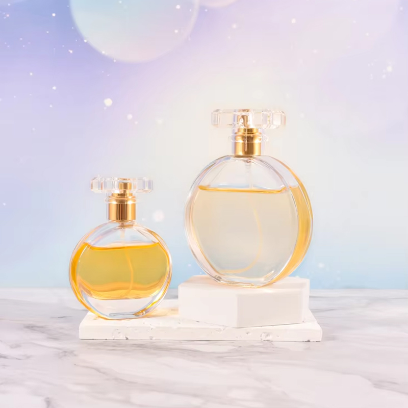 30 مل 50 مل 100 مل زجاجات عطر زجاجية ذات فم مفلطح حديث