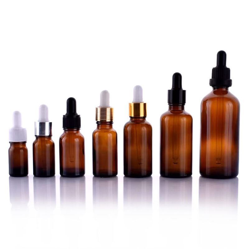 زجاجات قطارة زجاجية فاخرة 5 مل 10 مل 15 مل 20 مل مع ماصة