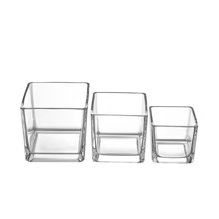 رخيصة 80 مل 120 مل 200 مل 300 مل جرة شمعة مربعة فارغة واضحة مع غطاء الفلين الخشبي الطبيعي