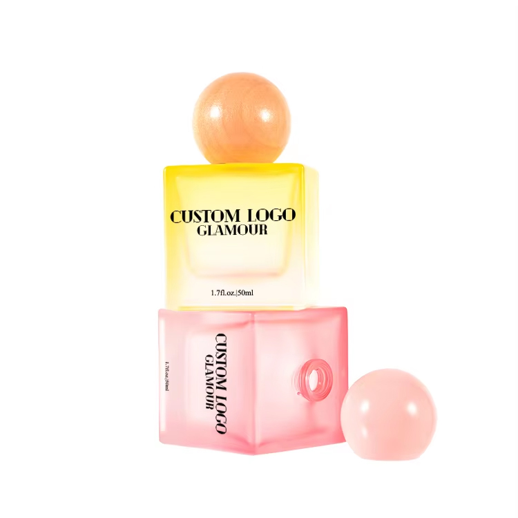 زجاجة رذاذ عطر من الزجاج الأزرق والأخضر قابلة لإعادة التعبئة سعة 50 مل