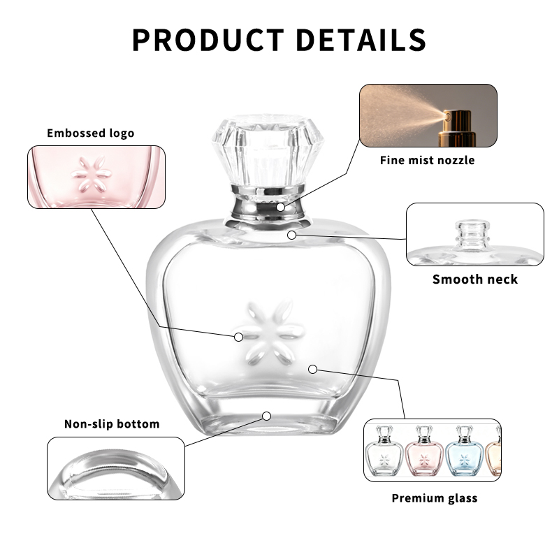 زجاجة عطر زجاجية مخصصة مع الشركة المصنعة لزجاجة العطر ذات الغطاء الكريستالي بالجملة