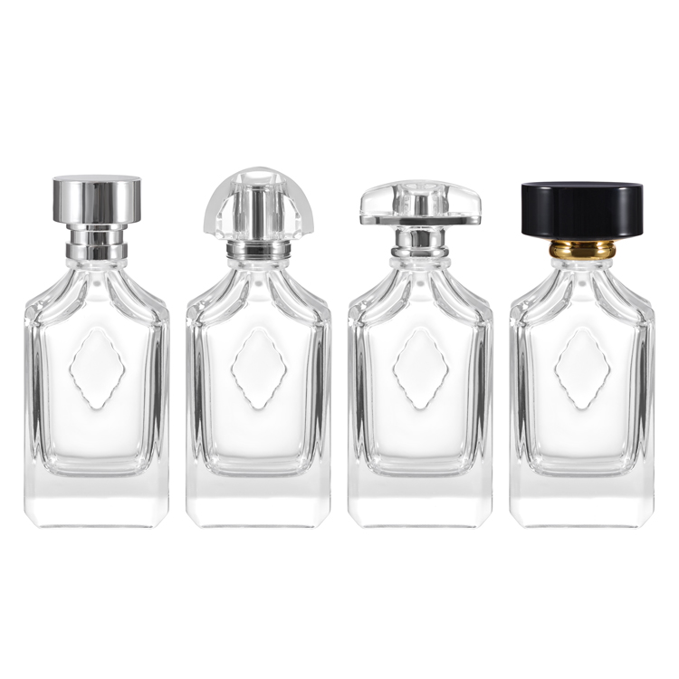 مصنع زجاجات العطور الفاخرة من الزجاج الشفاف زجاجات العطور الفارغة المخصصة بالجملة 100 مل