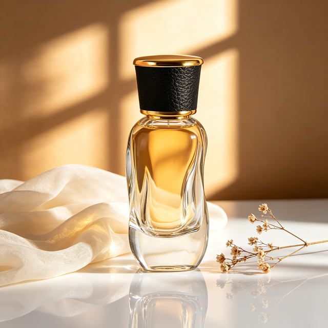 زجاجة عطر زجاجية منحنية فاخرة مع غطاء تغليف عطر فارغ عالي الجودة لعلامة تجارية مخصصة للعطور